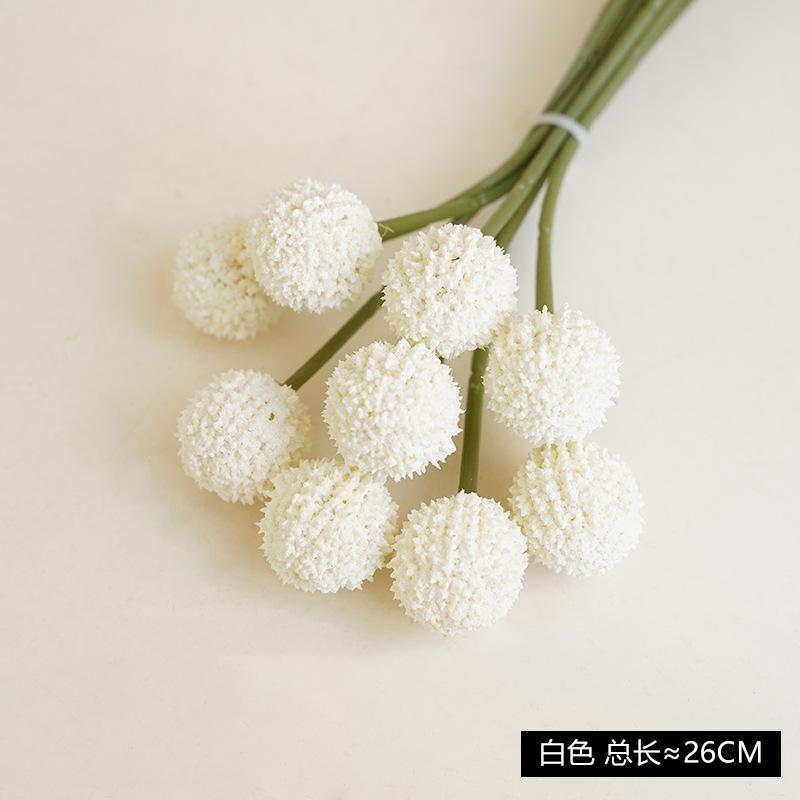 Plastic artificial flower 9 heads tied ball chrysanthemum decorative artificial flower scallion ball dandelion table tennis chrysanthemum белый