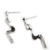 Altesse [K9441] - Silver Earrings 'Scarlett' Black White