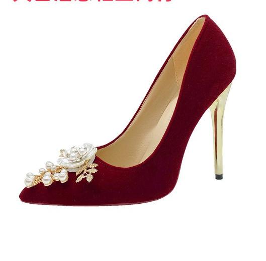Size, Large Size Wedding Shoes Show Wo Dress Wedding Dress French Butterfly Wedding Bridal Shoes Red High Heels