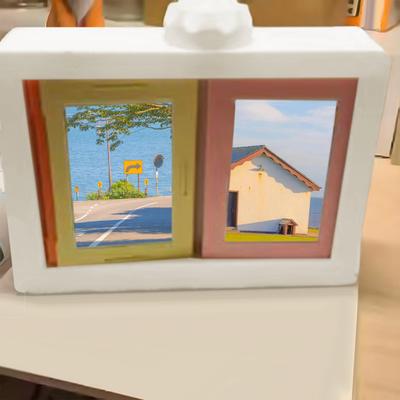 Drehender Fotorahmen 3D-gedrucktes Foto-Karussell Drehen und Umblättern Fotohalter Desktop-Ornament zur Präsentation und Organisation von Fotos
