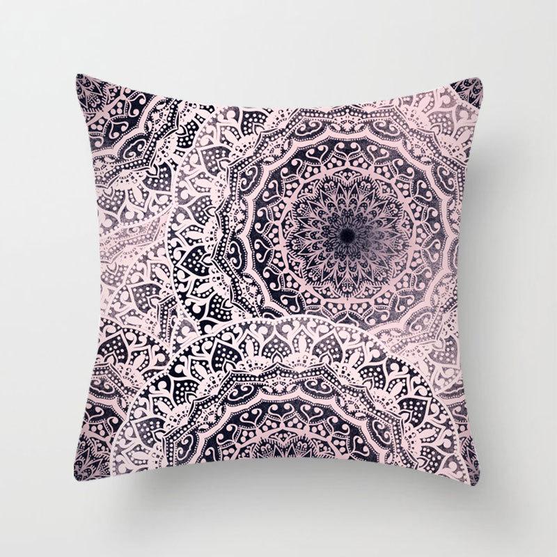 Retro Pattern Printed Cushion Pillow Cover Sofa Side Sleeping Household Products Linen Cushion Geometric Pattern