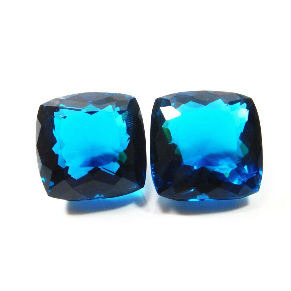 117 Ct AA++ Cushion Cut CERTIFIED Best Teal Sapphire Rings Loose Gemstone Pair's A-662