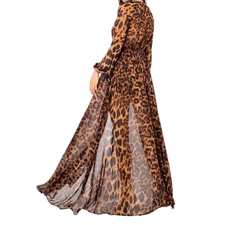 Šifonový plážový kardigan s leopardím potiskem