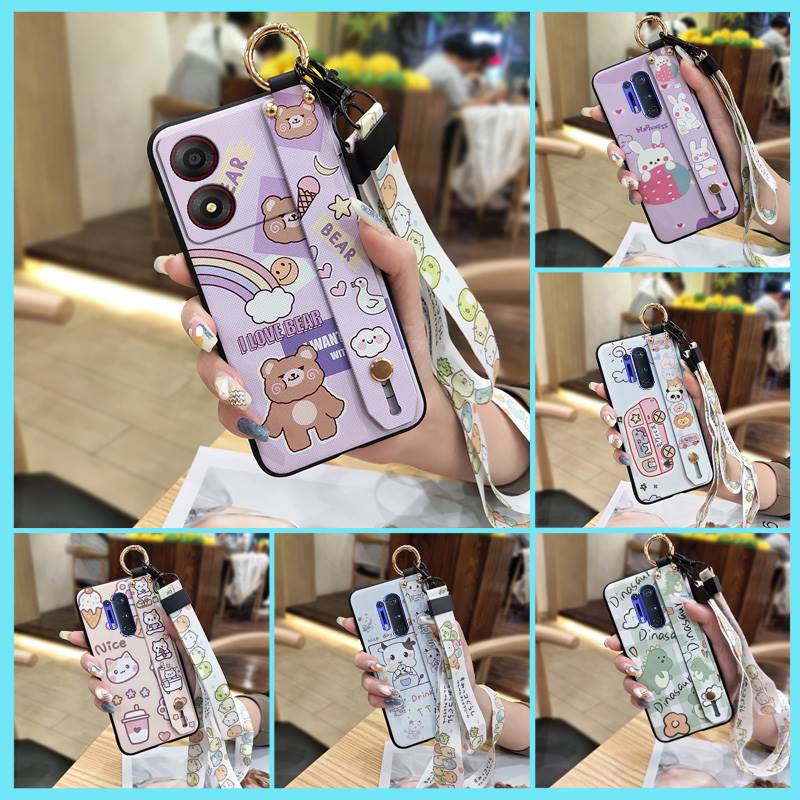 Protective Waterproof Phone Case For ZTE Blade A34 Back Cover Durable Wrist Strap Ring Phone Holder Anti-knock Anti-dust