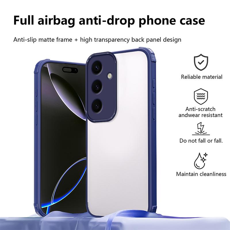 

S24 Plus New Style Anti-slip Bumper Armor Phone Case For For Samsung Galaxy S25 Plus S24 Ultra Transparent Back Cover S25 FE Galaxy S25 FE