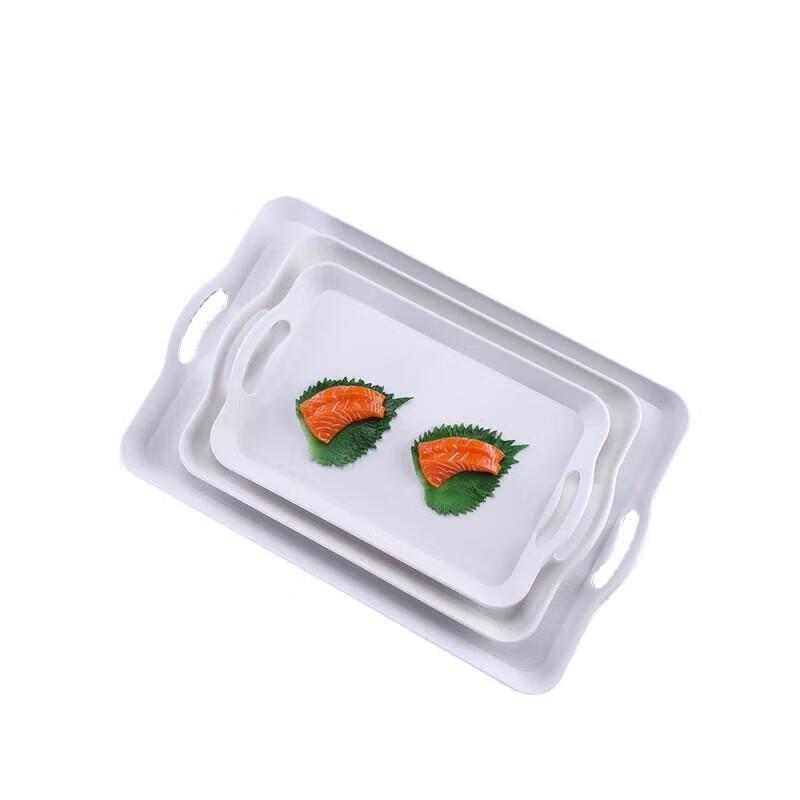 JINGRX Rectangular Melamine Serving Tray with Handles