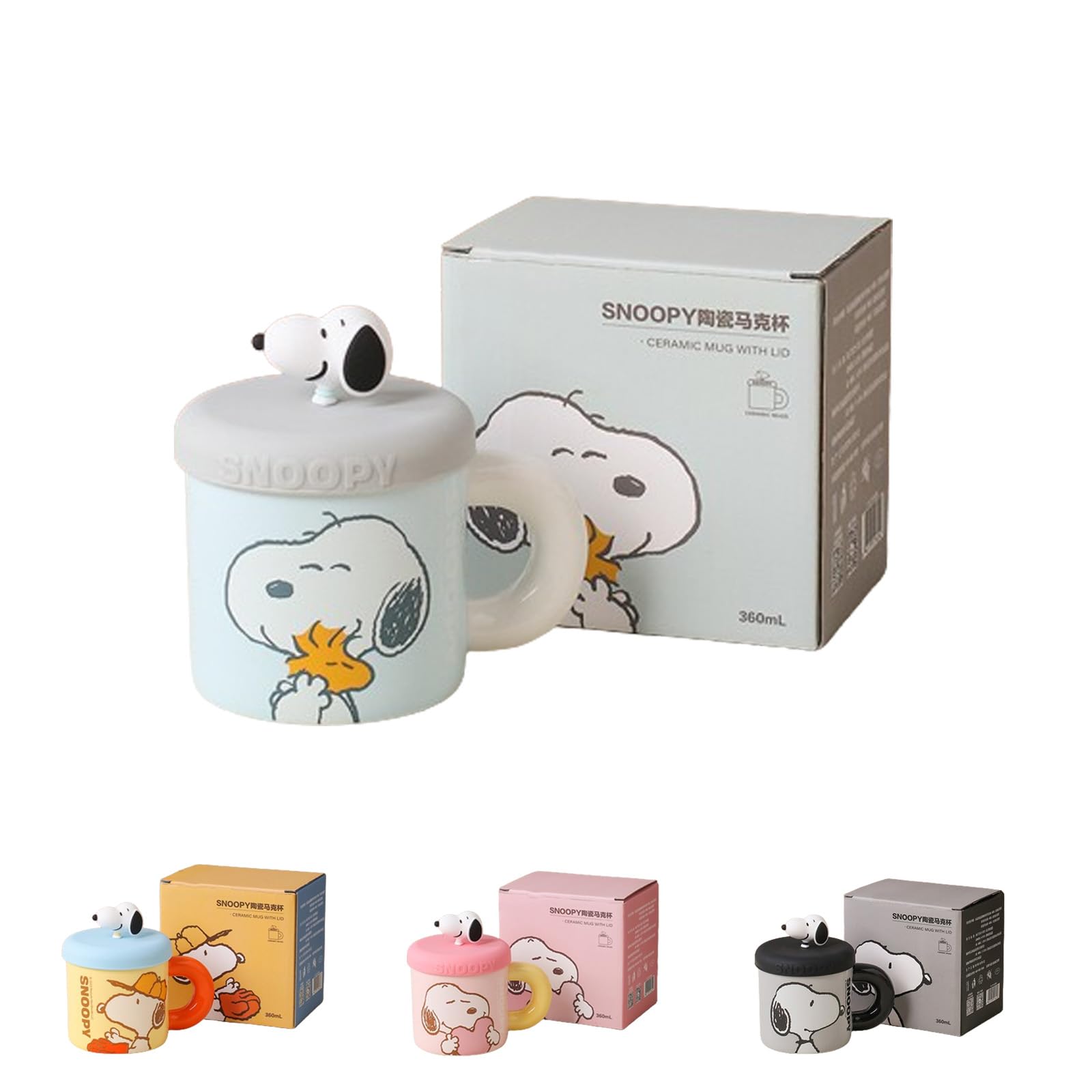 

Кружка Снупи Кофейная чашка Чайная чашка Чашка для молока Керамика Популярная с крышкой Стильная Милая Кофейная чашка Кофе Чай Сок Чашка День День Свадебный подарок Подарок Синий синий