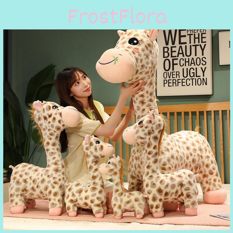 Plush Giraffe Toy Cartoon Stuffed Animal Doll Cute Deer Decoration Kids Gift
