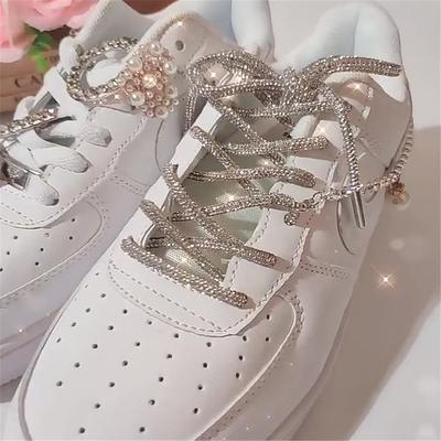 1 STuks Luxe Trekkoord Kruisvlechtband Schoenveters Heldere Veters Strass Schoenveters Sneakers Veters
