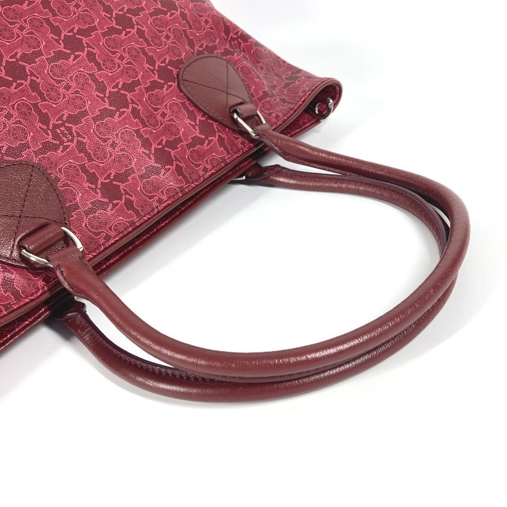 Celine Logo Sulky Bag Tote Bag Shawl Shoulder Bag PVC/Leather RedBased