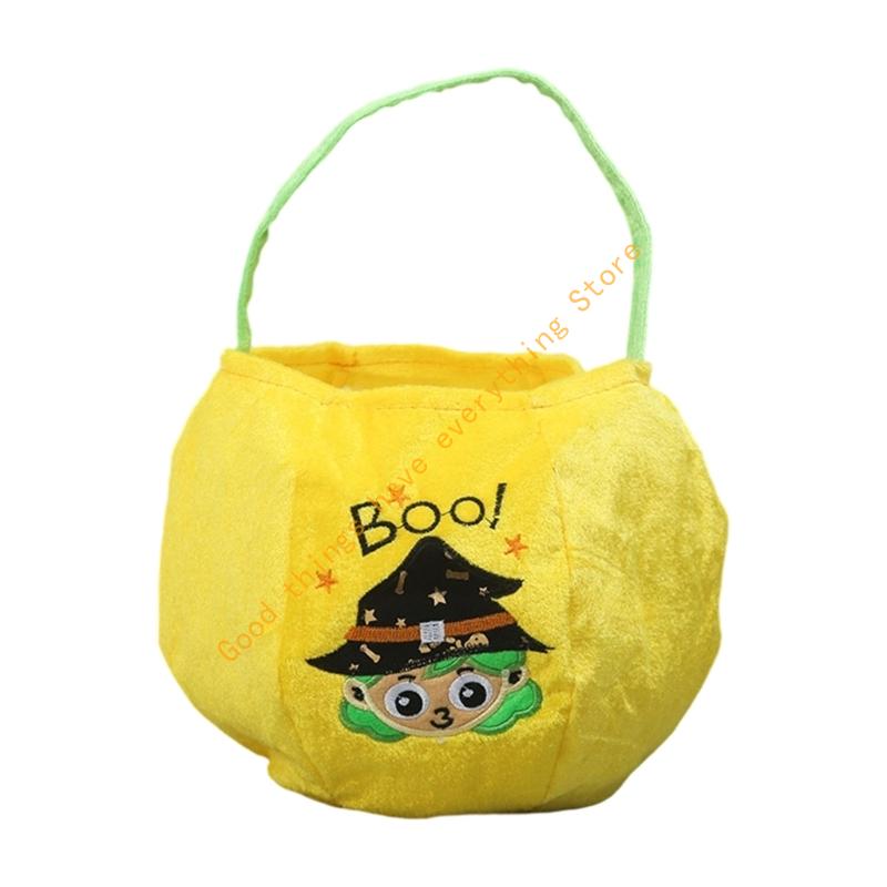 Seasonal Pumpkin Collector Bag Big Capacity Design Sturdy Velvets Fabric Party Essential For Kids Gatherings 55KF