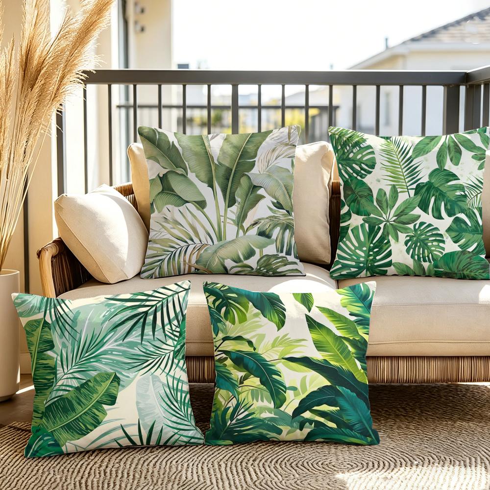 Palm leaves Cushion Cover Soft Plush Throw Pillow Cover DoubleSided Decorative Cushion Case Sofa Bedroom Home Decor