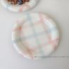 INS Wind High Beauty Stripe Wave Dot Under Glaze Ceramic Plate Dudu Dessert Plate Korean Breakfast Set VLOG Plate Dinner Set