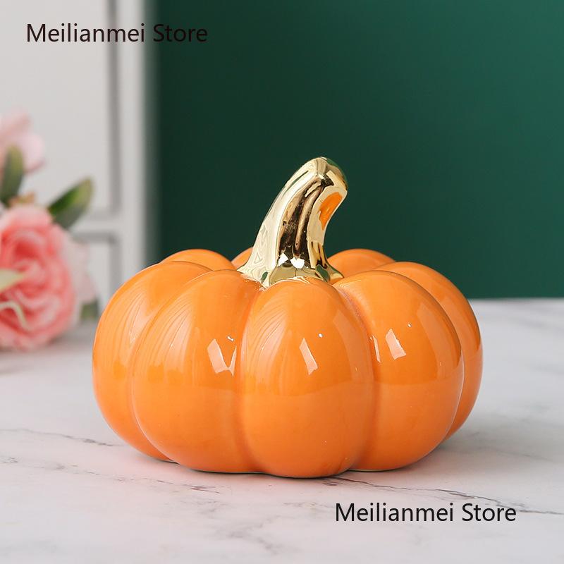 Ceramic Pumpkin Ornament Figurines Bedroom Living Room Wedding Gift Creative Home Accessories Craft Ceramic Sculpture Home Decor