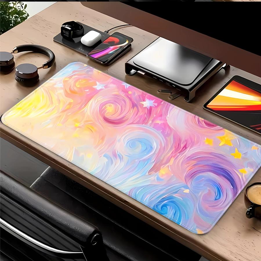 

Anti slip Mouse Pad Game Console Pad Computer Laptop Pad Desk accessories Keyboard Mouse Pad office Pad Pastel Rainbow Gradient 220x180x2mm