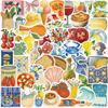 High-Quality 54Pcs High-Quality Cartoon High-Quality Aesthetics High-Quality Mediterranean High-Quality Food High-Quality Stickers High-Quality