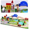 Small Train Track Car Wooden Toy Play House Children Educational Toy Building Block Toy 