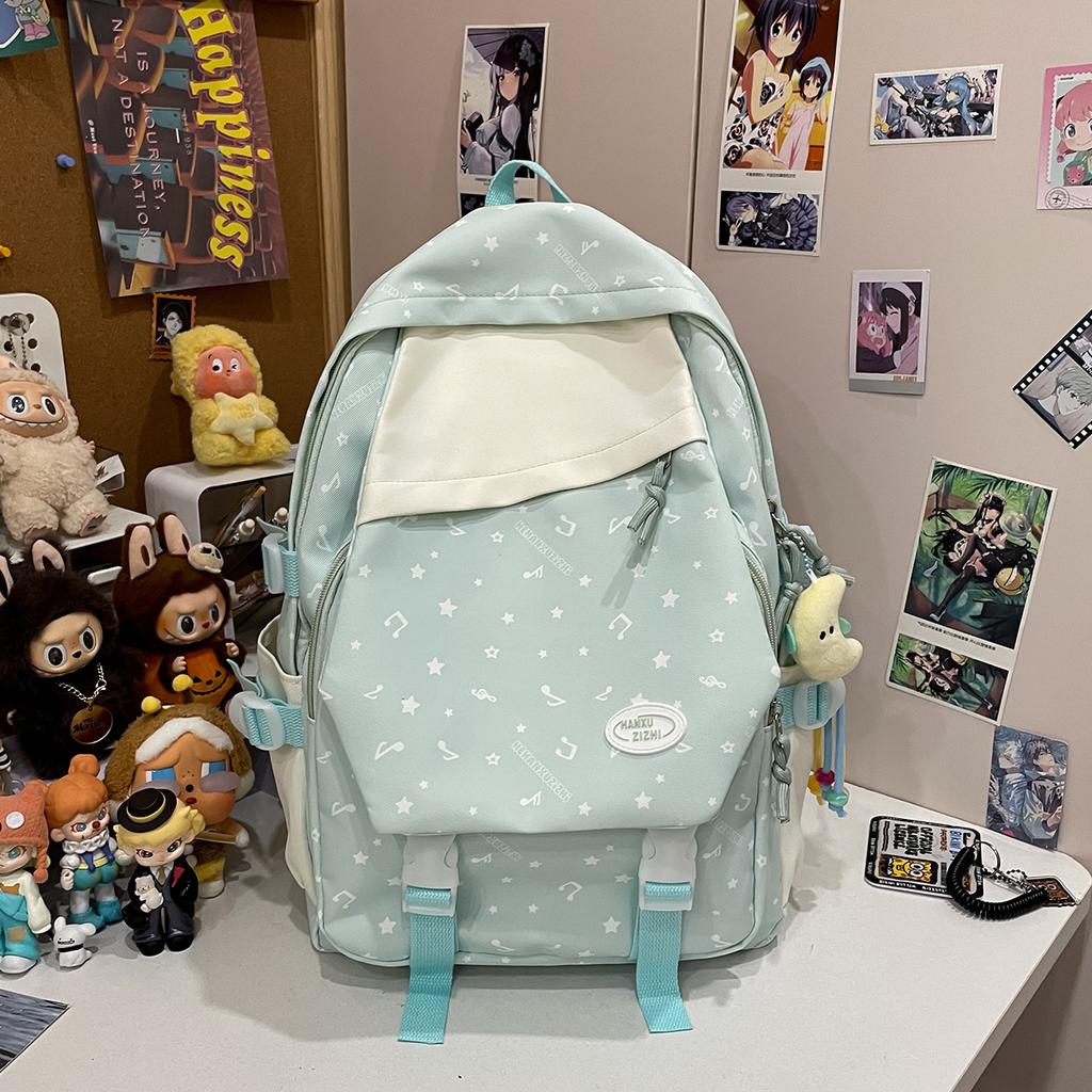 Korean niche design girl contrast backpack light college student high school student backpack women's commuter travel bag