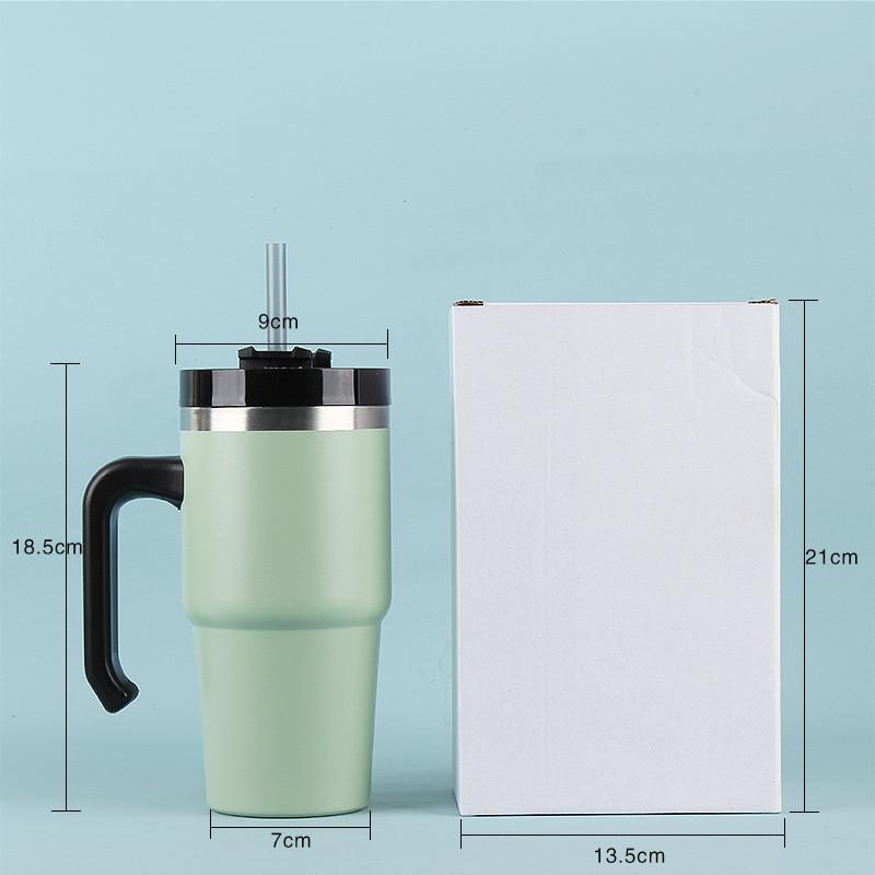 30oz Tumbler With Handle And Straw Lid Stainless Steel Insulated Tumblers Travel Coffee Mug For Hot And Cold Beverages