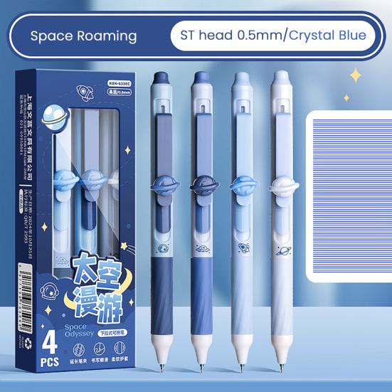 4 Pcs Retractable Erasable Gel Pens 0.5mm Fine Point Blue/Black Ink Refillable Ballpoint Pens for Office School Supplies