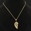 2 PCS Heart Best Friend Stainless Steel Necklace for Women Men Gold/Silver Color Friendship Chain BFF Jewelry Cadenas Mujer N721