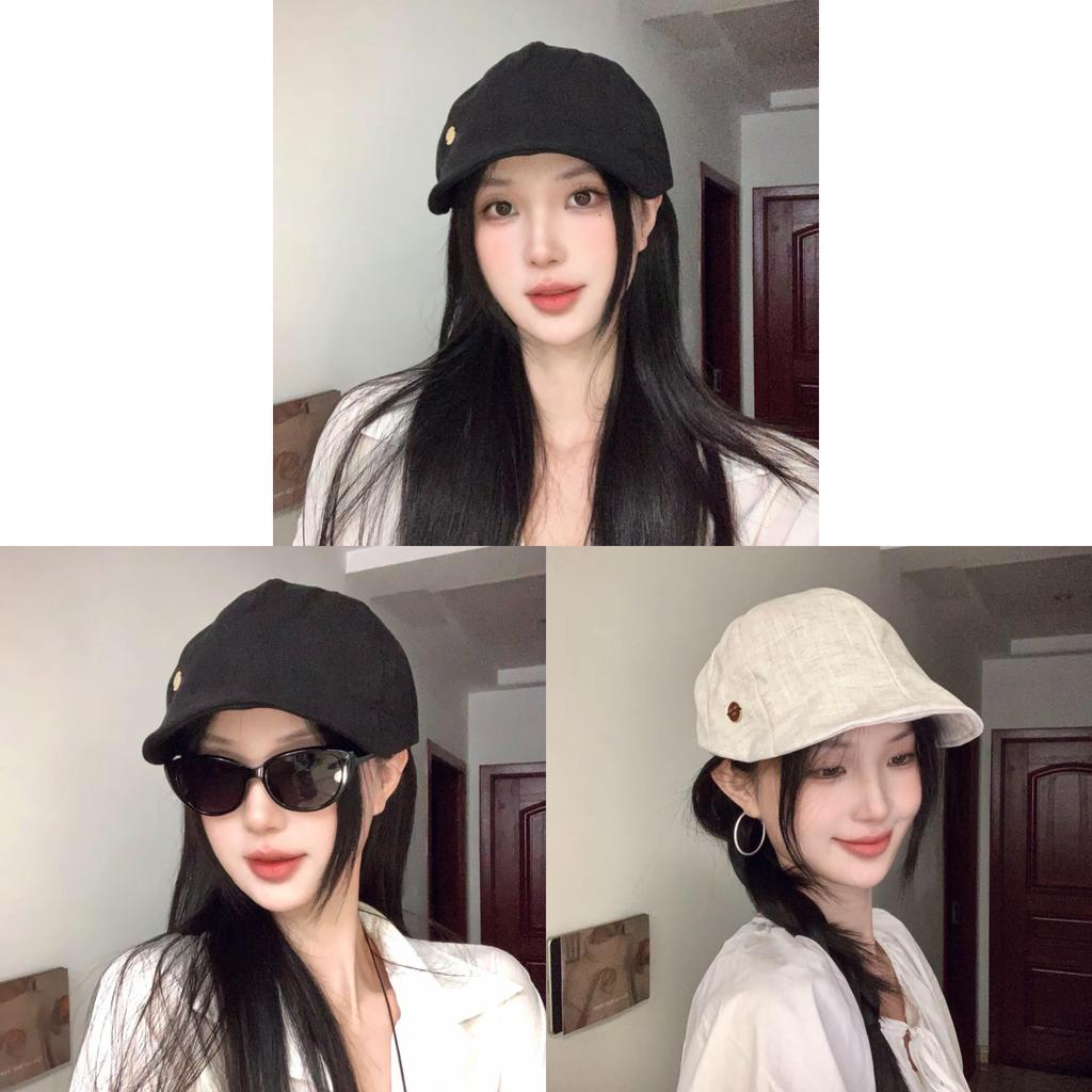 Cotton Linen Casual Baseball Cap With Embroidered Letters For Summer Sun Protection