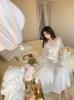 Summer new nightgown women's long loungewear court fairy style French lace sexy pajamas women spring and autumn