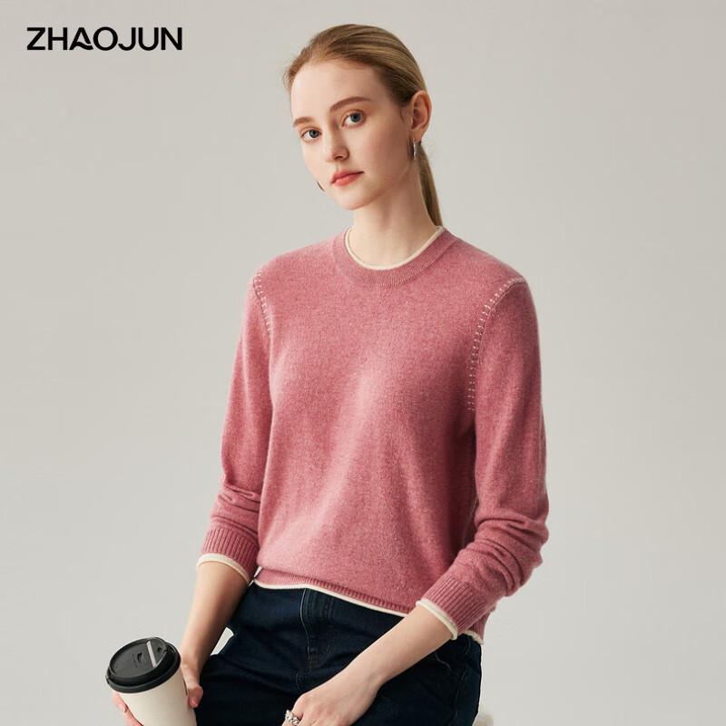 Zhaojun Women's 100% Cashmere Round Neck Sweater