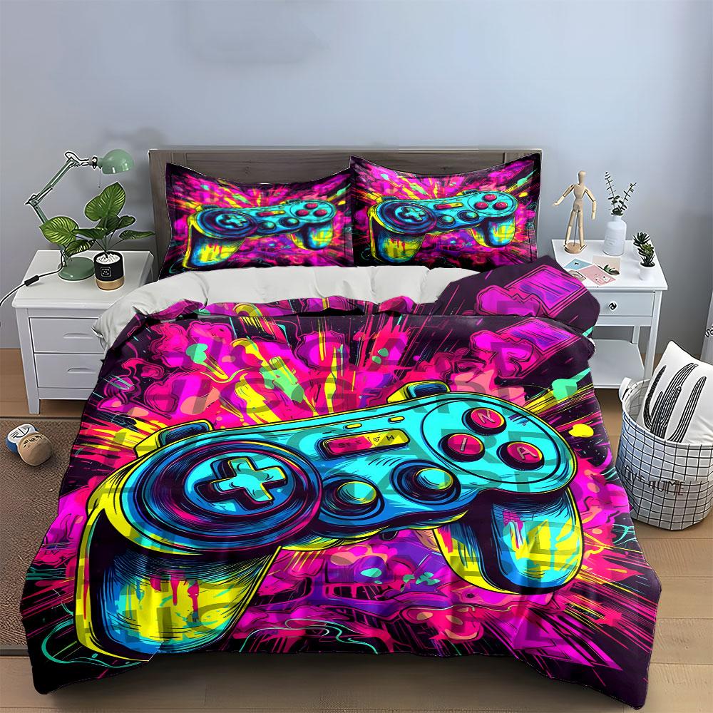 "Retro Game Controller Bedding" Bedding Duvet Cover Set Duvet Cover Pillowcases (1 * Duvet Cover 2 * Pillowcases, Without Duvet Insert)