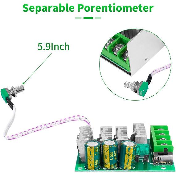 7-70V 30A PWM DC Motor Speed Controller, Adjustable PWM Motor Controller Switch 30A Variable Motor Speed Regulator