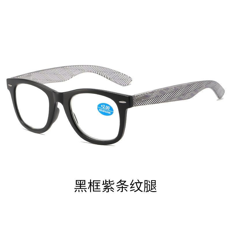 

Retro Anti-Blue Reading Glasses Large Frame Spring Leg Reading Glasses Men S And Women S High Definition Eye Protection Flower Glasses anti-blue light +100 degrees