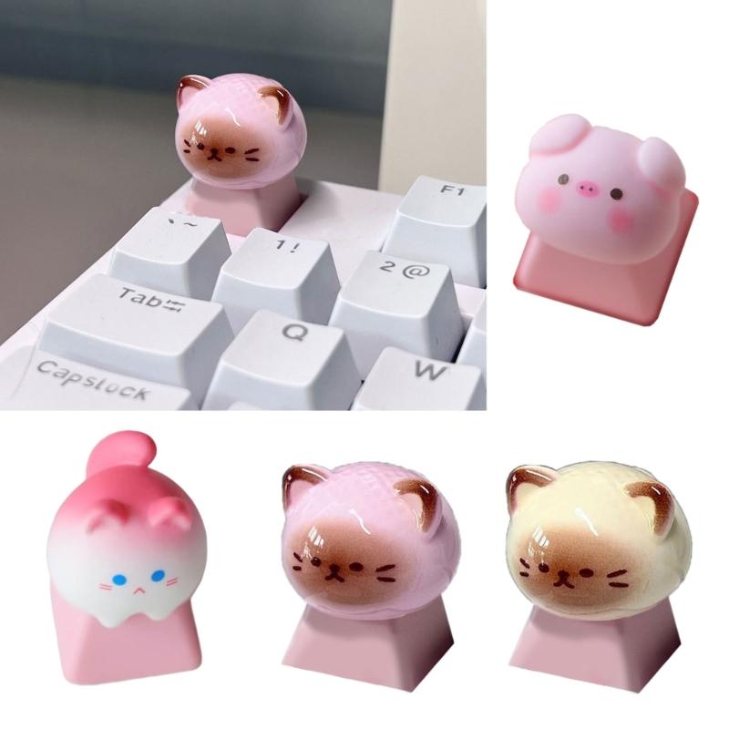 3D Mechanical Keyboards Creative Cartoon Rabbit Shaped Gamer Keyboards Keycaps for Office Decompression