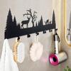 Black Metal Deer Antler Hook for Hanging Mugs Towels Keys Bags Home Decor