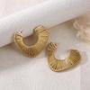 Exaggerated Retro C-Shaped Maillard Weave Stud Earrings: Light Luxury with a High-End, Sophisticated Temperament
