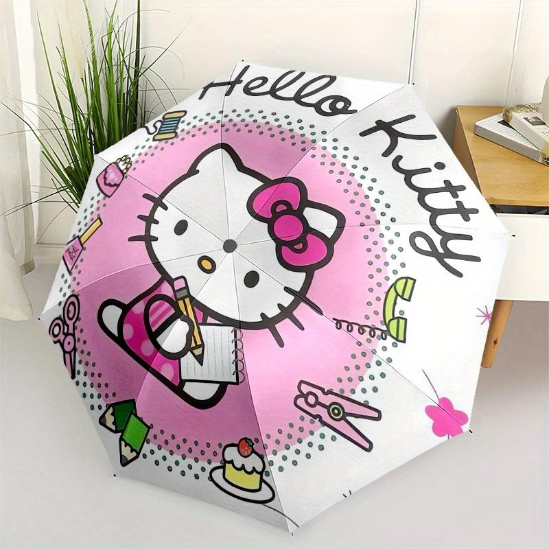 1pc Hello Kitty Stationery Set Umbrella with Plastic Handle,Suitable for All Seasons Home Travel Outdoor UmbrellaSanlio574