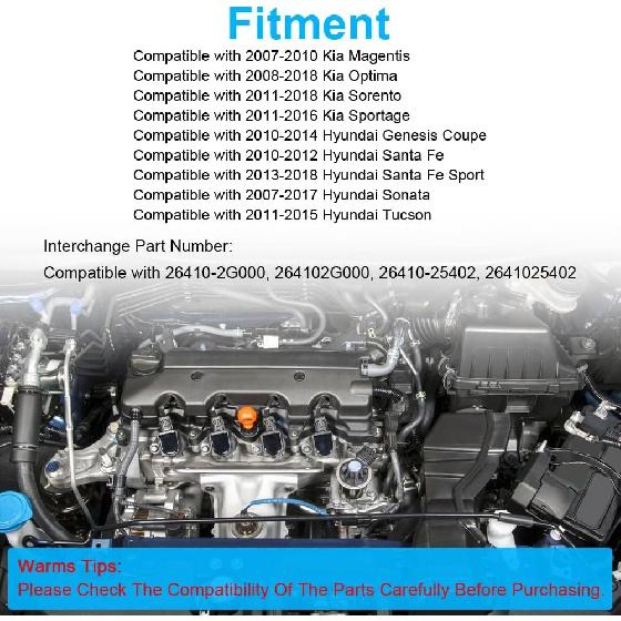 JDMON Náhradní chladič motorového oleje pro Kia Optima, Sorento, Sportage Hyundai Genesis Coupe, Santa Fe, Sonata Kompatibilní s 26410-2G000,