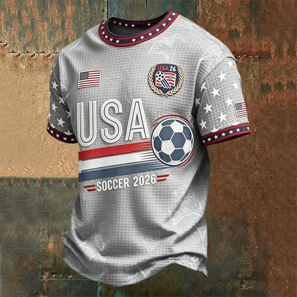 Men's Football Neck Printed Top for Casual and Day Wear