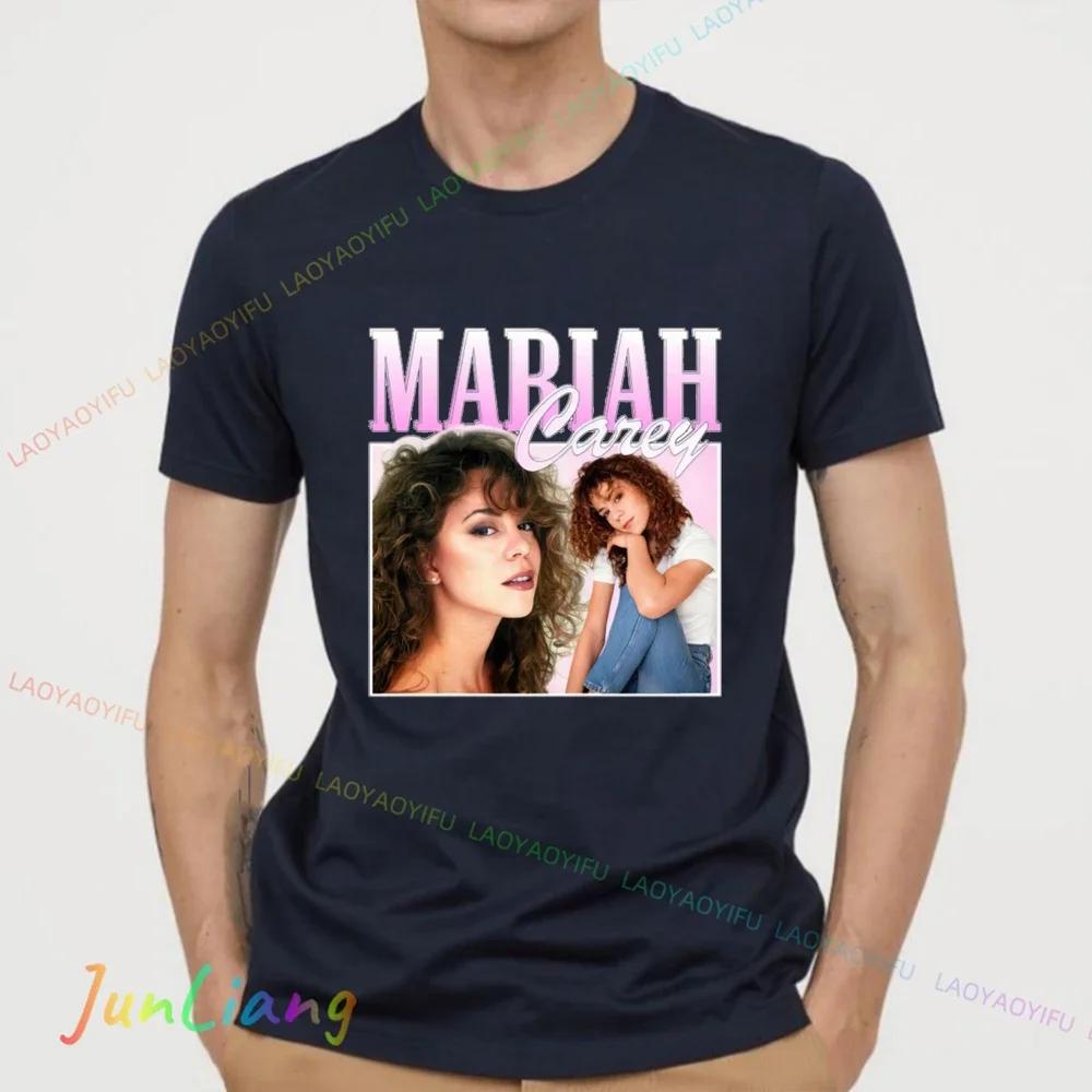 Maglietta Hip Hop Musicale Mariah Carey unisex Mistero casual girocollo manica corta Harajuku Y2K abbigliamento classico