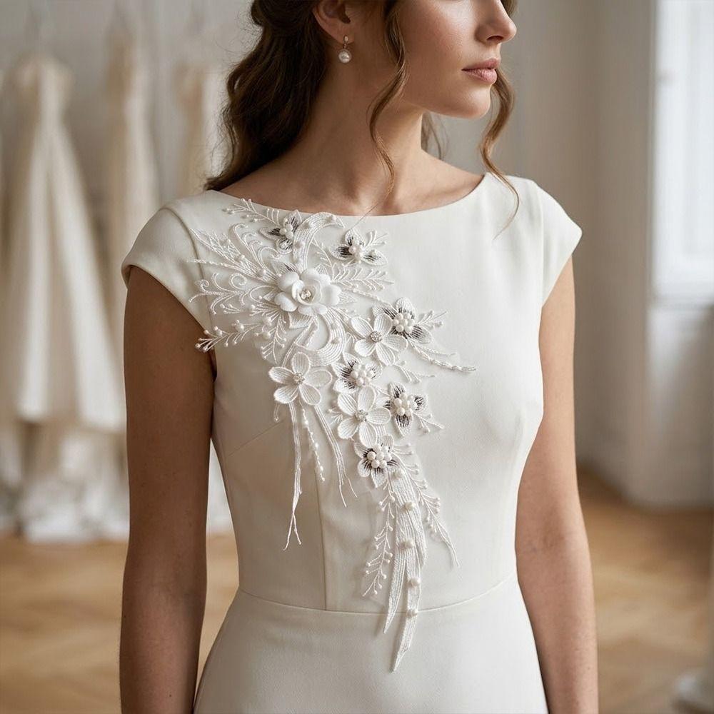 Openwork Wedding Dress Patch Three-Dimensional DIY craft Embroidery Patch Sewing On Patch Lace Fabric Applique