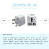Universeller Reiseadapter-Stecker mit Schnellladeanschluss, kompatibel mit US-, EU-, AU-, UK-Steckdosen für Geschäftsreisen