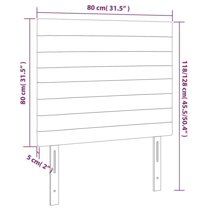 VidaXL Têtes de lit 2 pcs Bleu foncé 80x5x78-88 cm Velours3116506