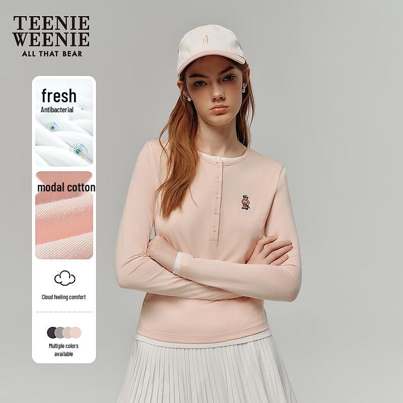 Teenie Weenie Bear Women s Retro Faux Two-Piece Long Sleeve T-Shirt M