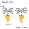 Design Female Hip-Hop Personality Trend Titanium Steel Plated 18K Gold Geometric Devil'S Eye Fringed Earrings Set