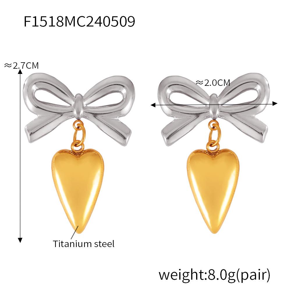 Design Female Hip-Hop Personality Trend Titanium Steel Plated 18K Gold Geometric Devil'S Eye Fringed Earrings Set