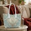 Elegant Retro Floral Pattern Tote Bag for Daily Shopping Commute Outdoor Use