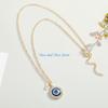 HX6F Dot Diamond Lucky Blue Eye Necklace for Evil Eye Pendant Necklace Turkish for Evil Eye for Protection and Blessing for W
