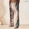 Men S Plus Size Drawstring Waist Printed Straight Leg Long Pants With Pockets