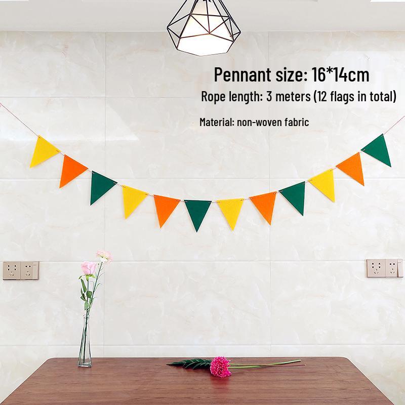Outdoor Kindergarten Festival Flag Decoration - Non-woven Fabric Pull Flower Pennant