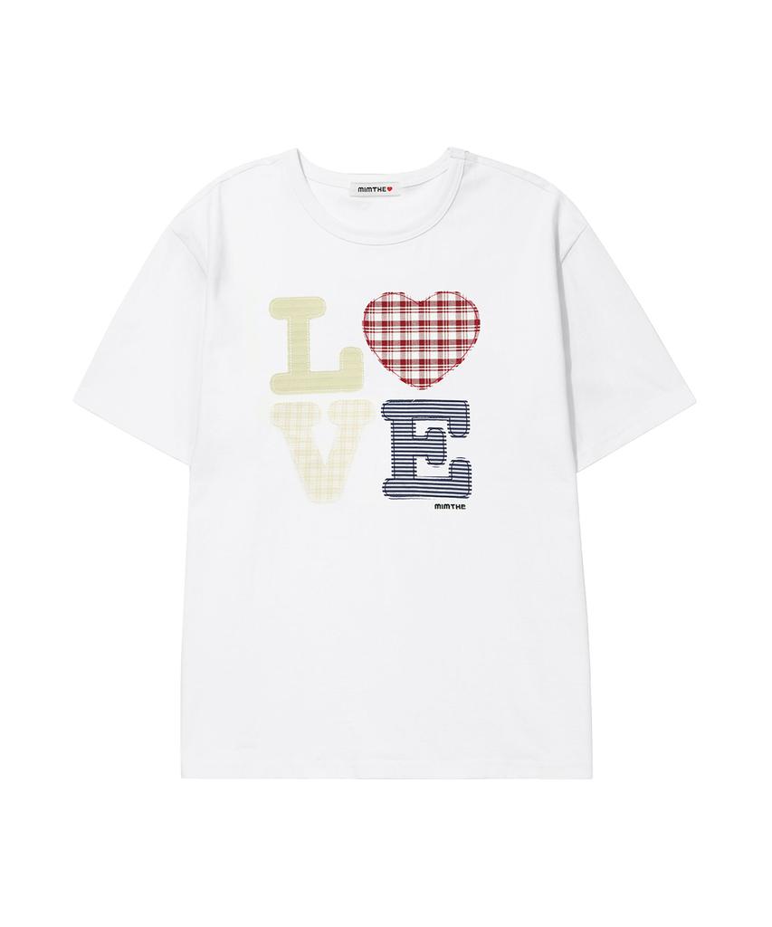 Mimdeowodeulobeu Hello World Patchwork Love T-Shirt_White