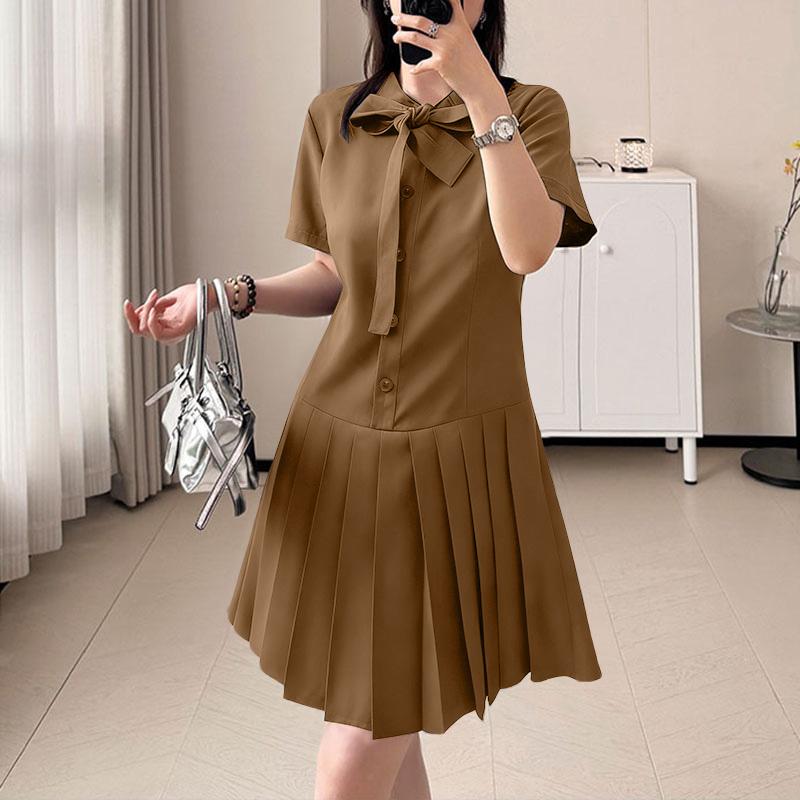 ZANZEA Kvinner Casual Turn Down Krage Sommer Kortermet Kjole